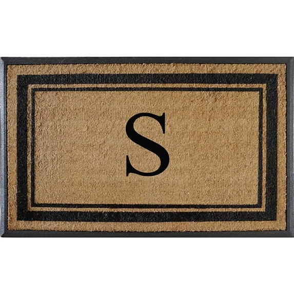 A1HC Natural Rubber & Coir Flocked Doormat, 30x48, Monogrammed Door Mat For Front Door, Anti-Shed Treated Durable Mats for Entrance