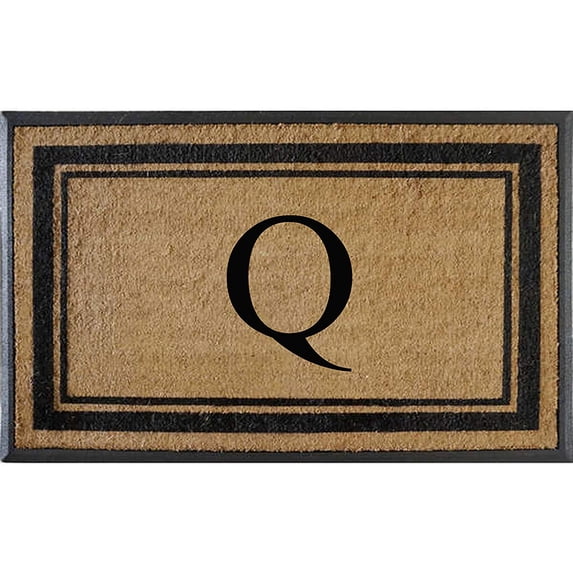 A1HC Natural Rubber & Coir Flocked Doormat, 30x48, Monogrammed Door Mat For Front Door, Anti-Shed Treated Durable Mats for Entrance