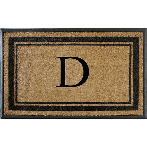 A1HC Natural Rubber & Coir Flocked Doormat, 30x48, Monogrammed Door Mat For Front Door, Anti-Shed Treated Durable Mats for Entrance