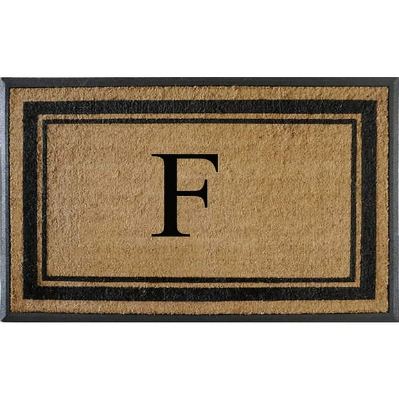A1HC Natural Rubber & Coir Flocked Doormat, 30x48, Monogrammed Door Mat For Front Door, Anti-Shed Treated Durable Mats for Entrance