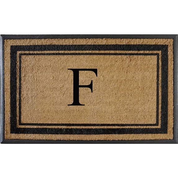 A1HC Natural Rubber & Coir Flocked Doormat, 30x48, Monogrammed Door Mat For Front Door, Anti-Shed Treated Durable Mats for Entrance