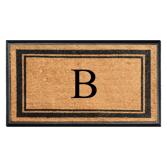 A1HC Natural Rubber & Coir Flocked Doormat, 30x48, Monogrammed Door Mat For Front Door, Anti-Shed Treated Durable Mats for Entrance