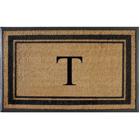 A1HC Natural Rubber & Coir Flocked Doormat, 30x48, Monogrammed Door Mat For Front Door, Anti-Shed Treated Durable Mats for Entrance