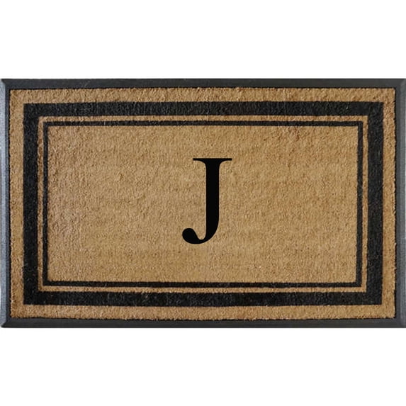 A1HC Natural Rubber & Coir Flocked Doormat, 30x48, Monogrammed Door Mat For Front Door, Anti-Shed Treated Durable Mats for Entrance