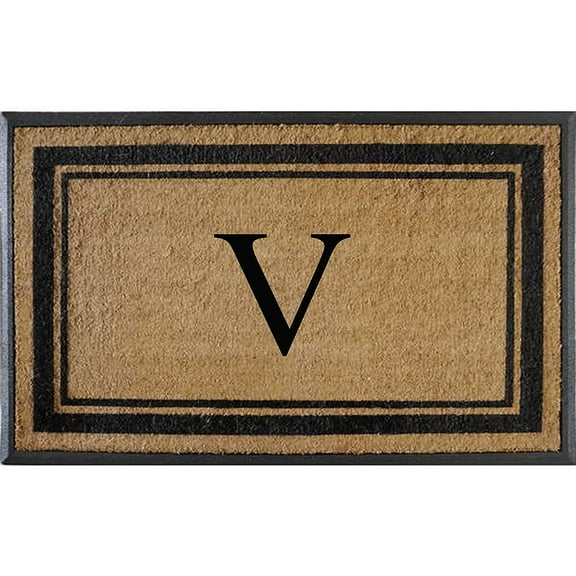 A1HC Natural Rubber & Coir Flocked Doormat, 30x48, Monogrammed Door Mat For Front Door, Anti-Shed Treated Durable Mats for Entrance