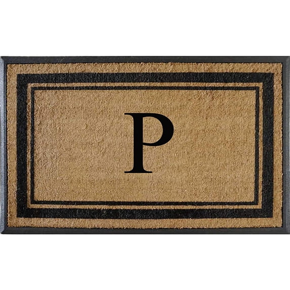 A1HC Natural Rubber & Coir Flocked Doormat, 30x48, Monogrammed Door Mat For Front Door, Anti-Shed Treated Durable Mats for Entrance