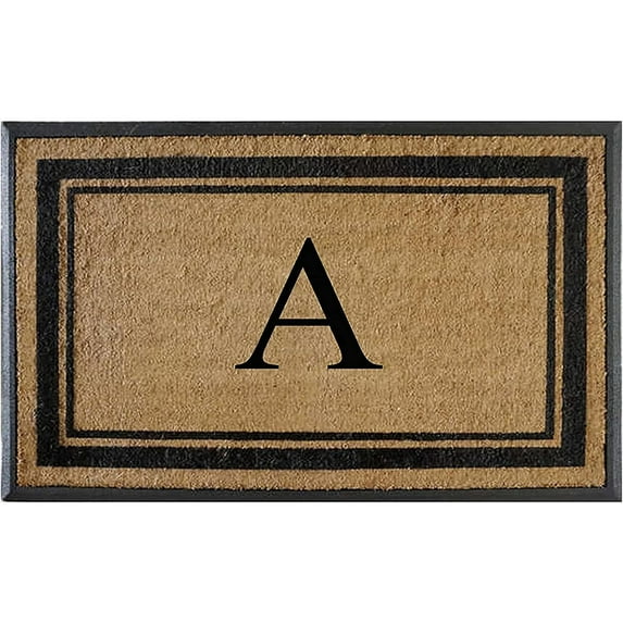A1HC Natural Rubber & Coir Flocked Doormat, 30x48, Monogrammed Door Mat For Front Door, Anti-Shed Treated Durable Mats for Entrance