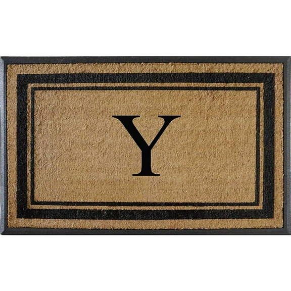 A1HC Natural Rubber & Coir Flocked Doormat, 30x48, Monogrammed Door Mat For Front Door, Anti-Shed Treated Durable Mats for Entrance