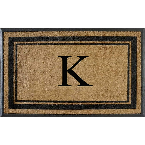 A1HC Natural Rubber & Coir Flocked Doormat, 30x48, Monogrammed Door Mat For Front Door, Anti-Shed Treated Durable Mats for Entrance