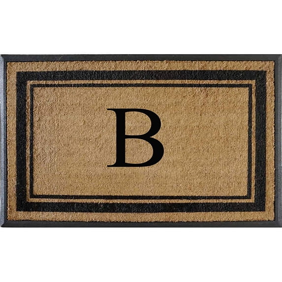 A1HC Natural Rubber & Coir Flocked Doormat, 30x48, Monogrammed Door Mat For Front Door, Anti-Shed Treated Durable Mats for Entrance