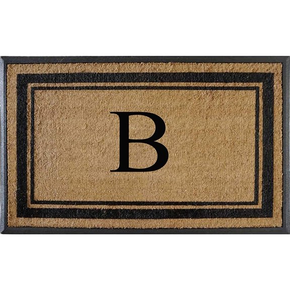 A1HC Natural Rubber & Coir Flocked Doormat, 30x48, Monogrammed Door Mat For Front Door, Anti-Shed Treated Durable Mats for Entrance