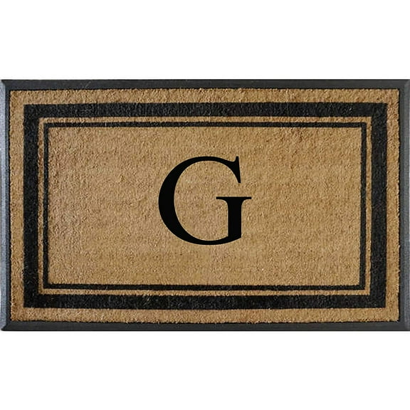 A1HC Natural Rubber & Coir Flocked Doormat, 30x48, Monogrammed Door Mat For Front Door, Anti-Shed Treated Durable Mats for Entrance