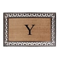 thumbnail image 1 of A1HC First Impression Natural Brown Rubber And Coir Classic Paisley Border Extra-large Double door Monogrammed Doormat - 30" x 48", 1 of 10