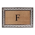 thumbnail image 1 of A1HC First Impression Natural Brown Rubber And Coir Classic Paisley Border Extra-large Double door Monogrammed Doormat - 30" x 48", 1 of 10