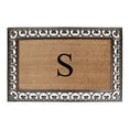 thumbnail image 1 of A1HC First Impression Natural Brown Rubber And Coir Classic Paisley Border Extra-large Double door Monogrammed Doormat - 30" x 48", 1 of 10
