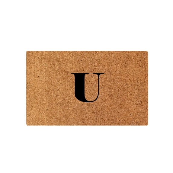 A1HC First Impression Plain 18 in. x 30 in. Coir Monogrammed Door Mat