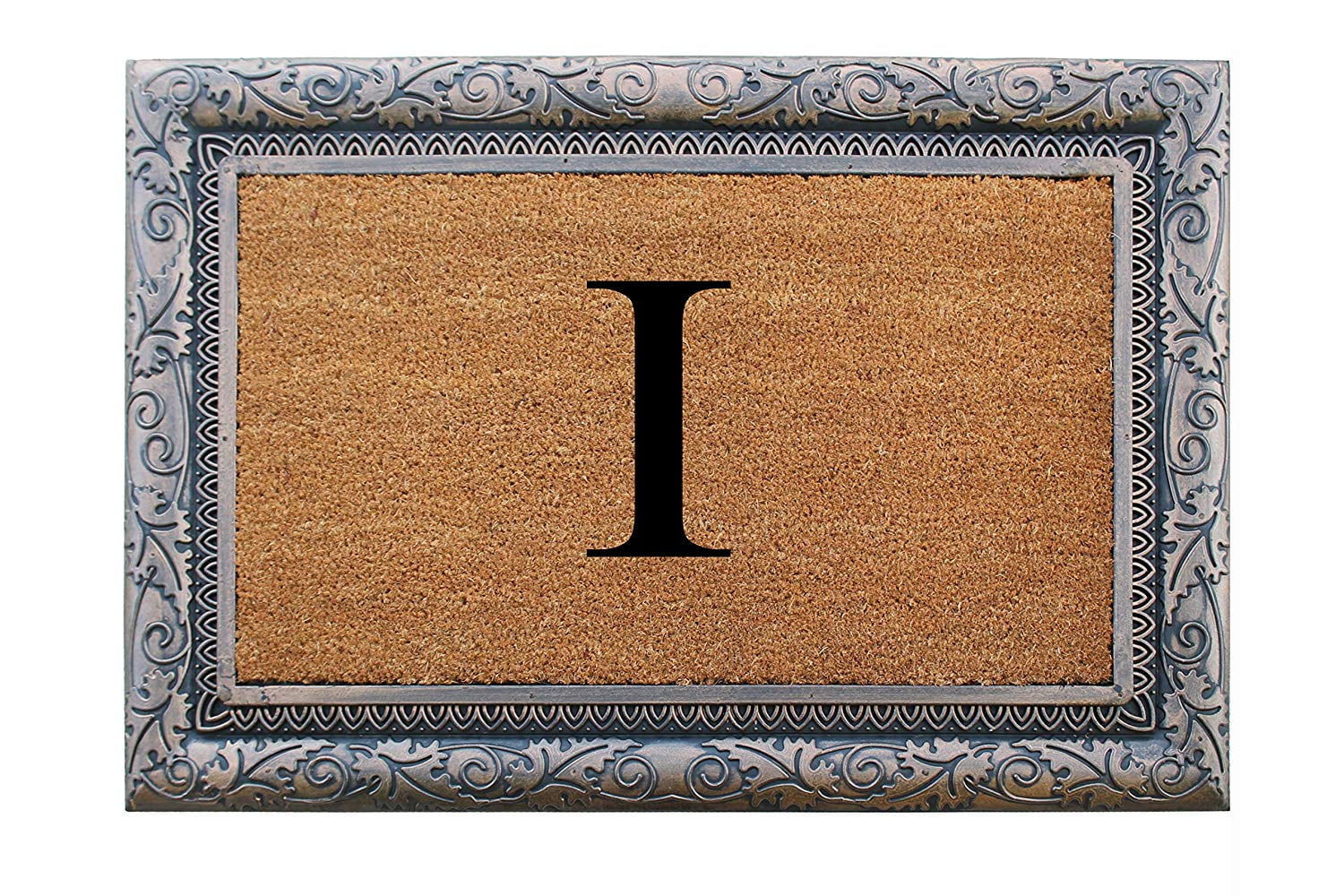 A1HC First Impression Rubber and Coir Albena 24" X 36" Bronze Finished Heavy Duty Monogrammed Doormat