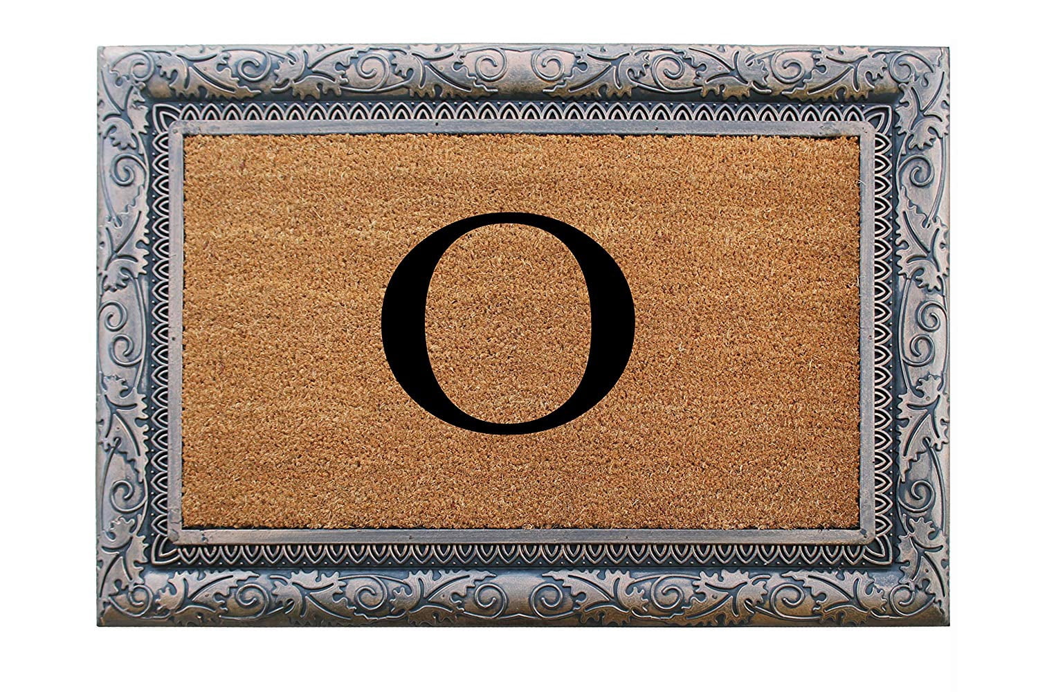 A1HC First Impression Rubber and Coir Albena 24" X 36" Bronze Finished Heavy Duty Monogrammed Doormat