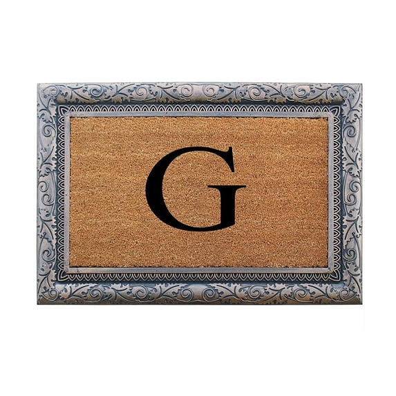 A1HC First Impression Rubber and Coir Albena 24" X 36" Bronze Finished Heavy Duty Monogrammed Doormat