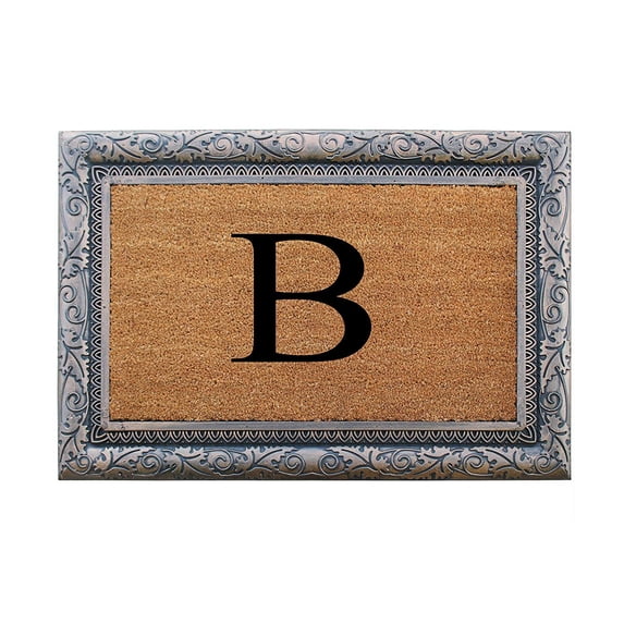 A1HC First Impression Rubber and Coir Albena 24" X 36" Bronze Finished Heavy Duty Monogrammed Doormat