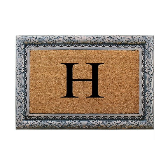 A1HC First Impression Rubber and Coir Albena 24" X 36" Bronze Finished Heavy Duty Monogrammed Doormat