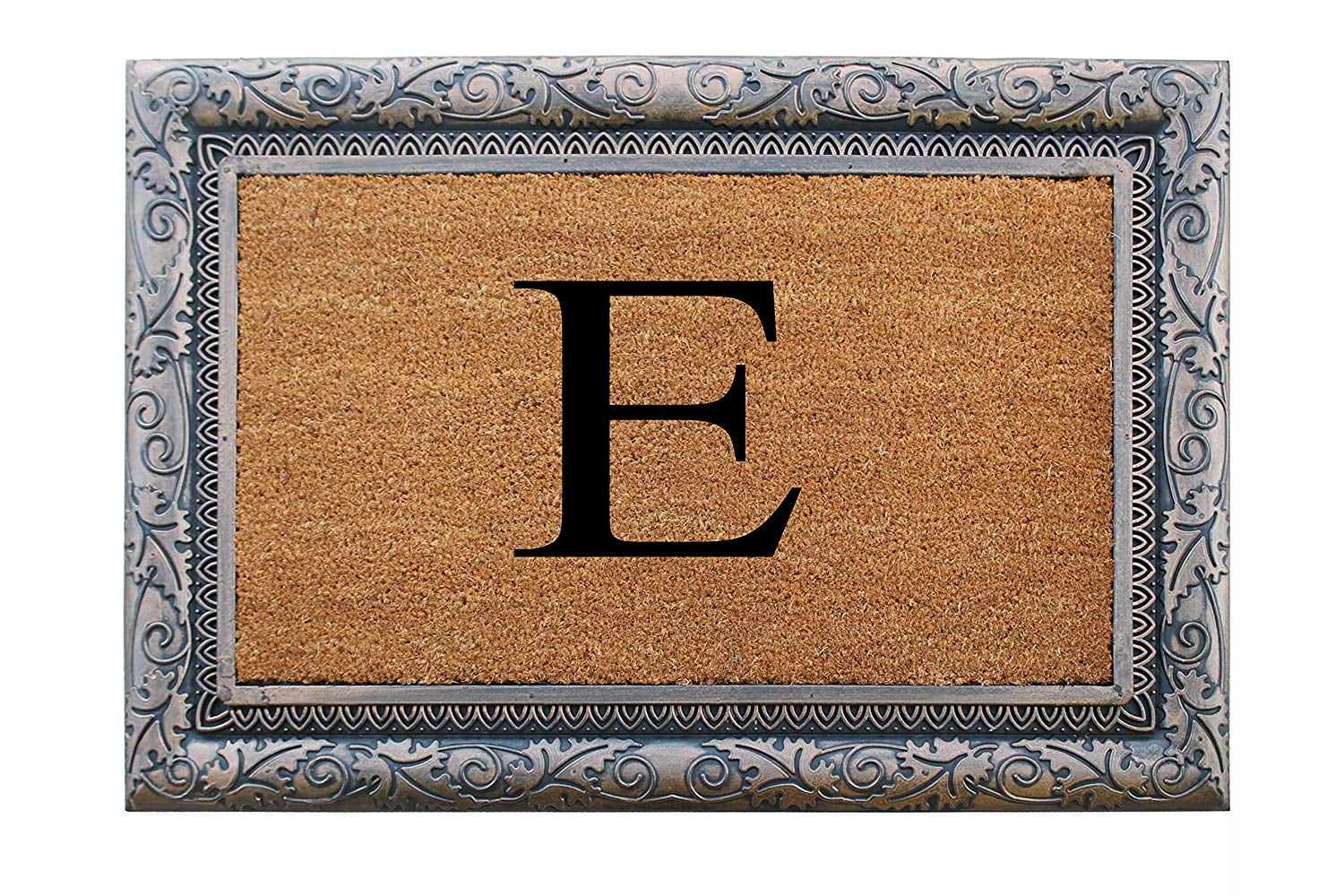 A1HC First Impression Rubber and Coir Albena 24" X 36" Bronze Finished Heavy Duty Monogrammed Doormat
