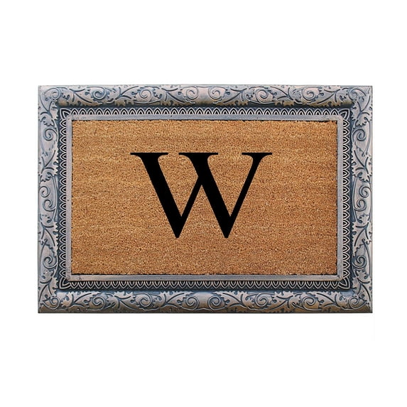 A1HC First Impression Rubber and Coir Albena 24" X 36" Bronze Finished Heavy Duty Monogrammed Doormat