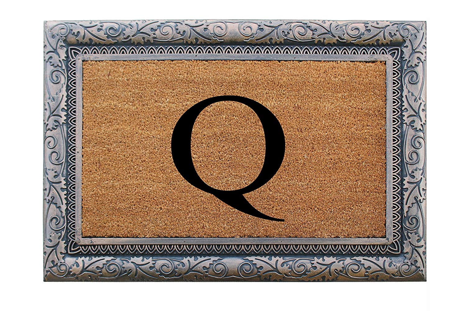 A1HC First Impression Rubber and Coir Albena 24" X 36" Bronze Finished Heavy Duty Monogrammed Doormat