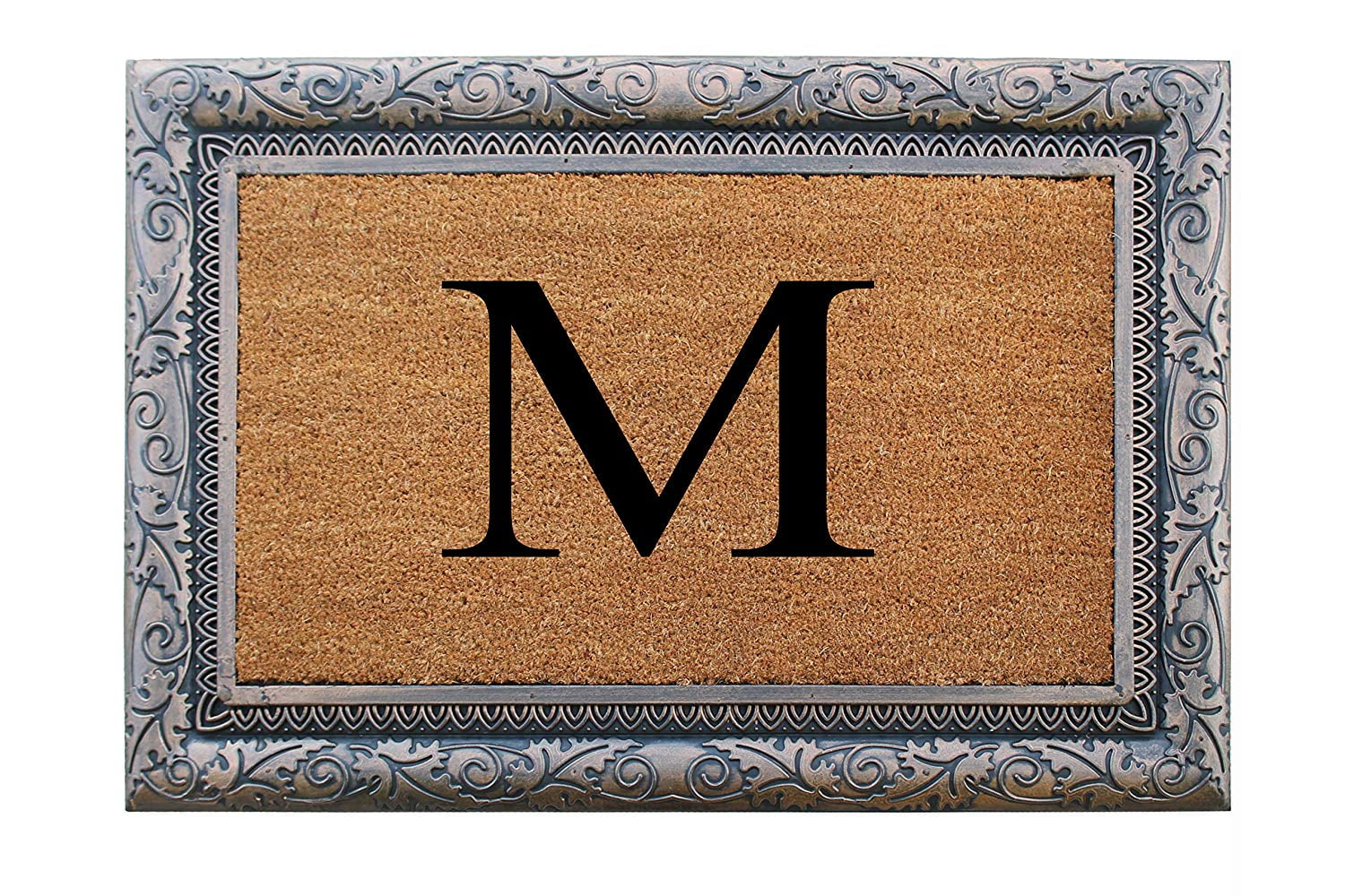 A1HC First Impression Rubber and Coir Albena 24" X 36" Bronze Finished Heavy Duty Monogrammed Doormat