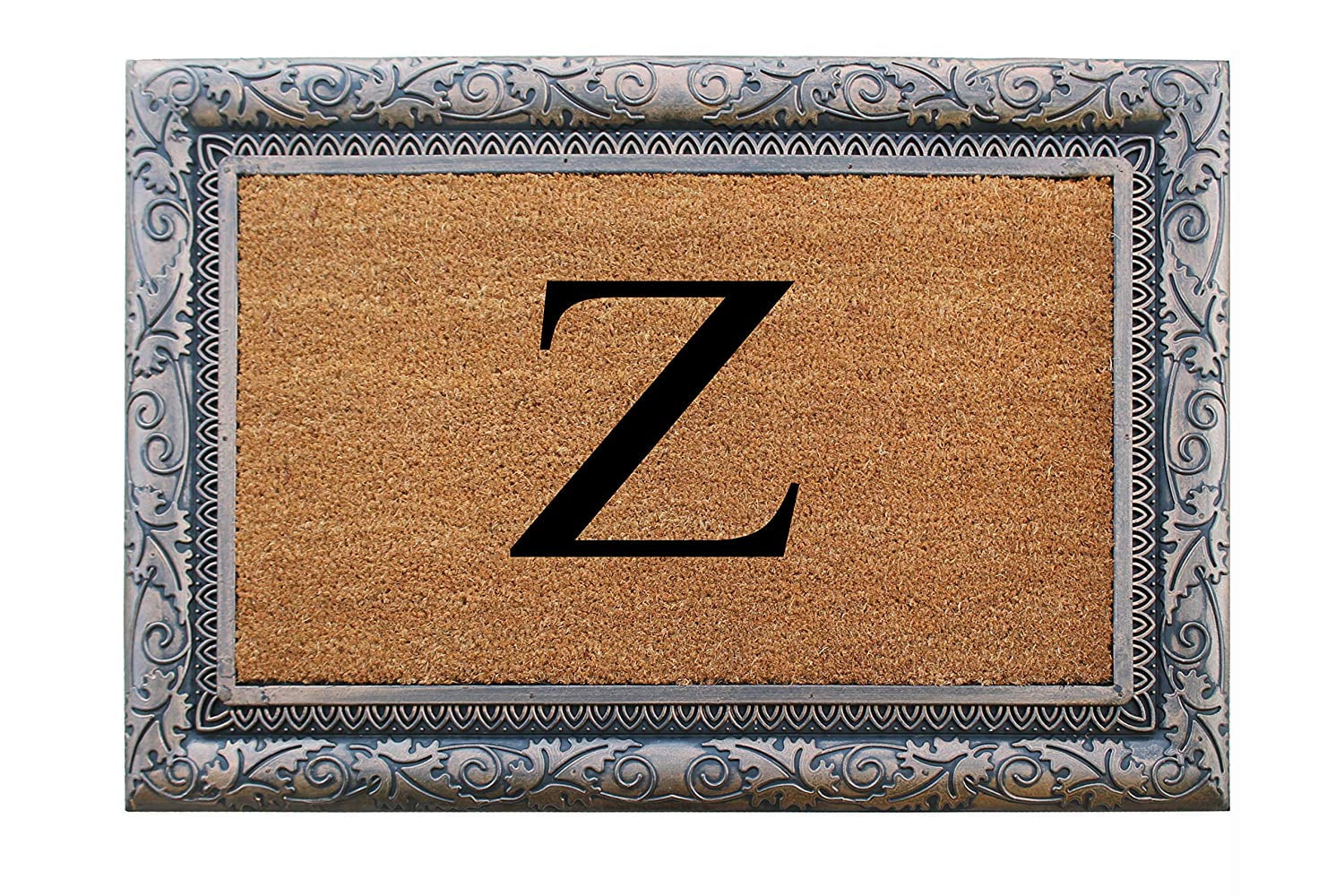 A1HC First Impression Rubber and Coir Albena 24" X 36" Bronze Finished Heavy Duty Monogrammed Doormat