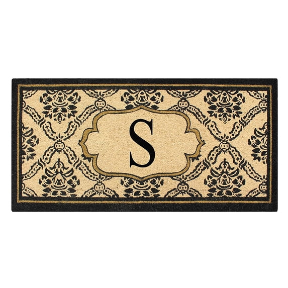 A1HC First Impression Uriel Bleached Coir Engineered Anti-shred Monogrammed Doormat (30" x 60")