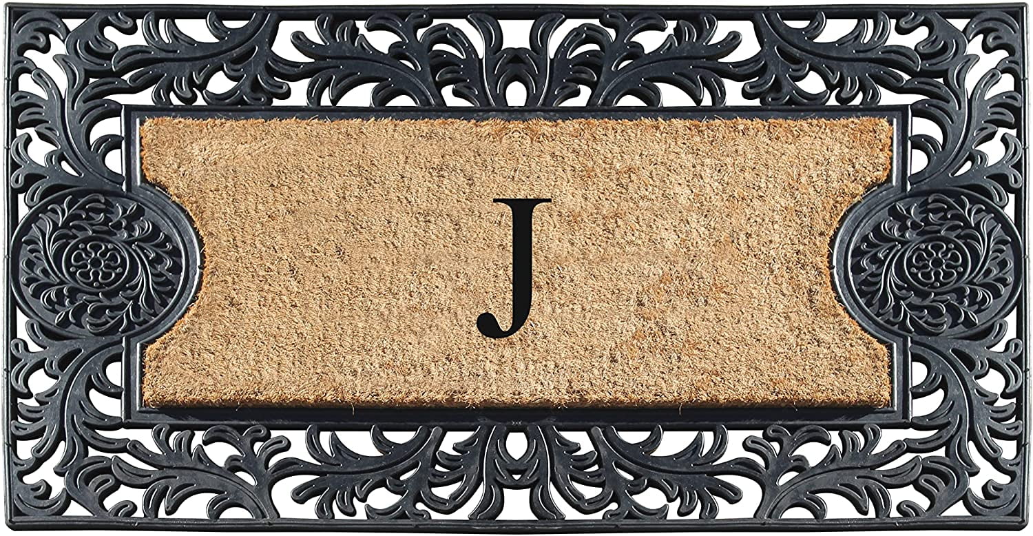 https://i5.walmartimages.com/seo/A1HC-Floral-Border-Rubber-and-Coir-Large-Outdoor-Durable-Monogrammed-J-Doormat-23-X38-Black_f92553f3-207c-4ea2-a194-16aa470f3ae9.3212deaebf86d39c834813f8cd4fde31.jpeg