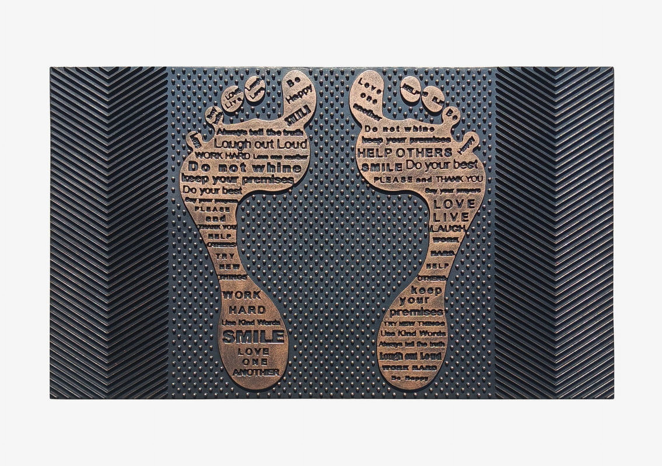 Copper and Black Rubber Outdoor Welcome Doormat, 18"x30"