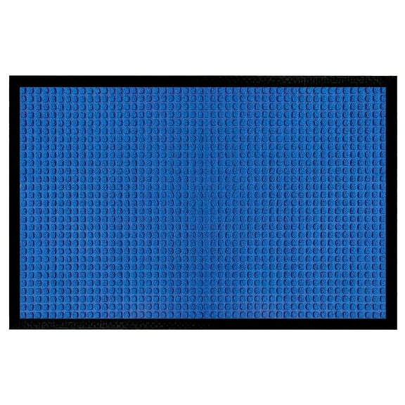 A1HC Indoor Outdoor Mat, Front and Back Entrance Welcome Mats, Front Door Patio Mats 16X24 Inches, Non-Slip Easy Clean Entrance Washable Doormat, Blue Waffle