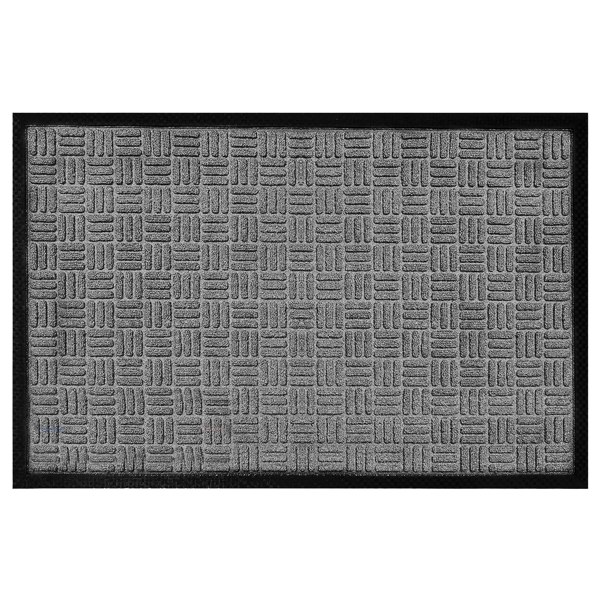 A1HC Indoor Outdoor Mat, Front and Back Entrance Welcome Mats, Front Door Patio Mats 16X24 Inches, Non-Slip Easy Clean Entrance Washable Doormats, Dark Grey