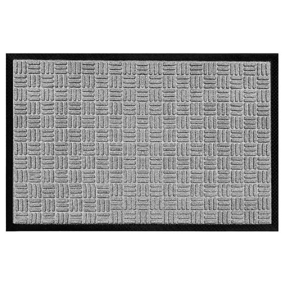 A1HC Indoor Outdoor Mat, Front and Back Entrance Welcome Mats, Front Door Patio Mats 16X24 Inches, Non-Slip Easy Clean Entrance Washable Doormats, Light Grey