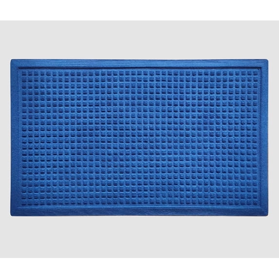 A1HC Indoor Outdoor Mat, Front and Back Entrance Welcome Mats, Front Door Patio Mats 18X30 Inches, Non-Slip Easy Clean Entrance Washable Doormats, Blue