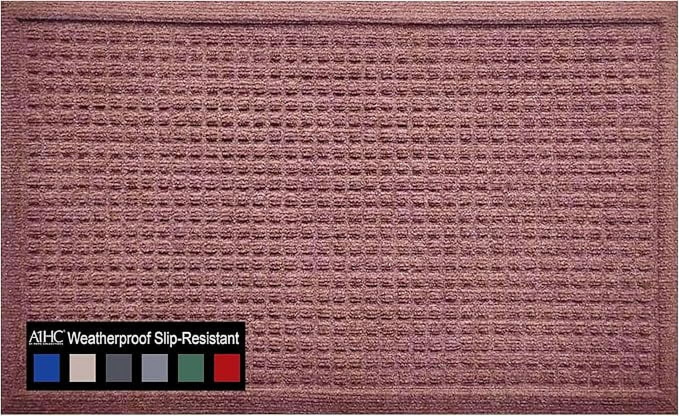 A1HC Indoor Outdoor Mat, Front and Back Entrance Welcome Mats, Front Door Patio Mats 18X30 Inches, Non-Slip Easy Clean Entrance Washable Doormats, Chocolate Brown