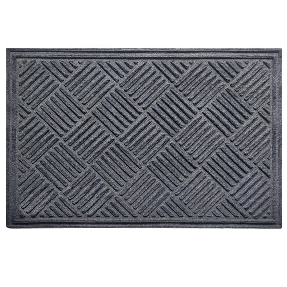 A1HC Indoor Outdoor Mat, Front and Back Entrance Welcome Mats, Front Door Patio Mats 18X30 Inches, Non-Slip Easy Clean Entrance Washable Doormats, Dark Grey
