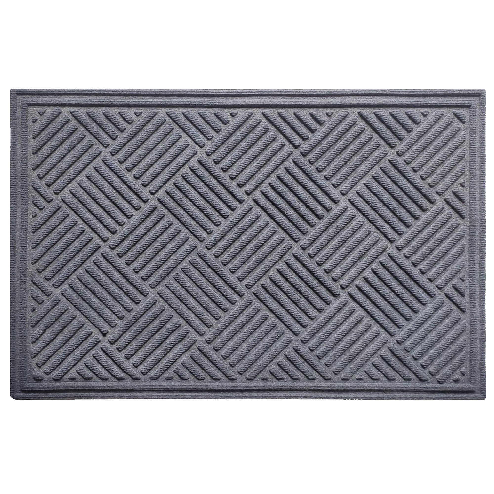 A1HC Indoor Outdoor Mat, Front and Back Entrance Welcome Mats, Front Door Patio Mats 18X30 Inches, Non-Slip Easy Clean Entrance Washable Doormats, Light Grey