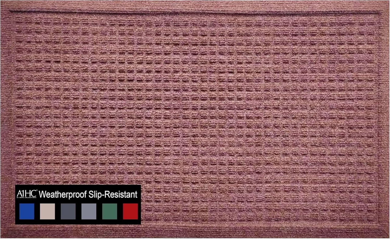 A1HC Indoor Outdoor Mat, Front and Back Entrance Welcome Mats, Front Door Patio Mats 24x36 Inches, Non-Slip Easy Clean Entrance Washable Large Size Doormats, Chocolate Brown