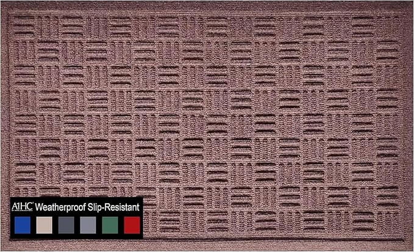 A1HC Indoor Outdoor Mat, Front and Back Entrance Welcome Mats, Front Door Patio Mats 24x36 Inches, Non-Slip Easy Clean Entrance Washable Large Size Doormats, Chocolate Brown