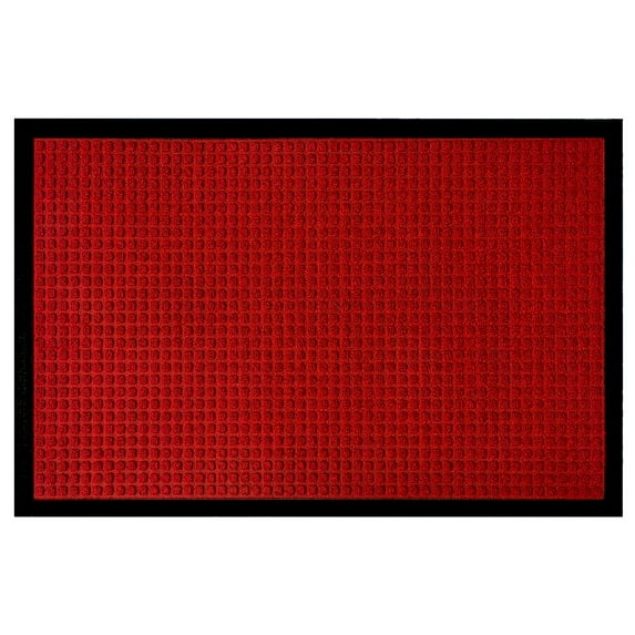 A1HC Indoor Outdoor Mat, Front and Back Entrance Welcome Mats, Front Door Patio Mats 24x36 Inches, Non-Slip Easy Clean Entrance Washable Large Size Doormats, Red Waffle