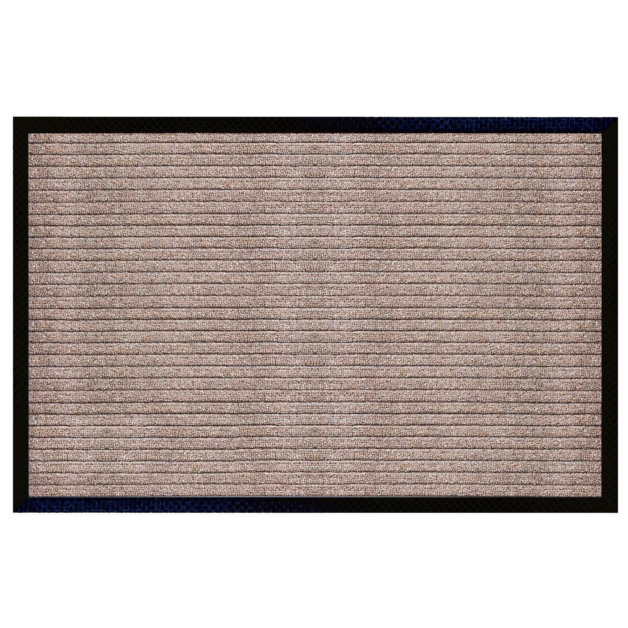A1HC Indoor Outdoor Mat, Front and Back Entrance Welcome Mats, Front Door Patio Mats 47X71 Inches, Non-Slip Easy Clean Entrance Washable Large Size Doormats, Beige Stripe
