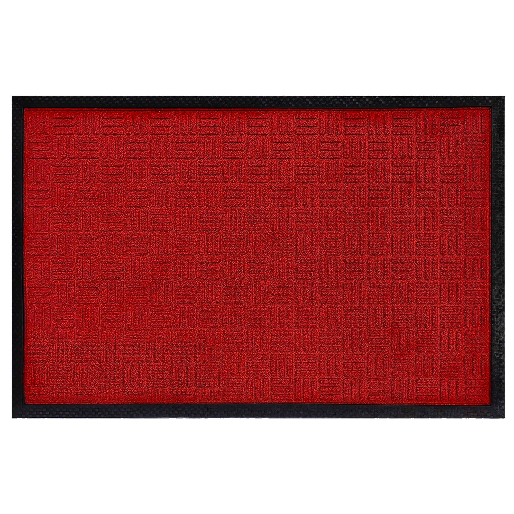 A1HC Indoor Outdoor Mat, Front and Back Entrance Welcome Mats, Front Door Patio Mats 47X71 Inches, Non-Slip Easy Clean Entrance Washable Large Size Doormats, Red Criss Cross