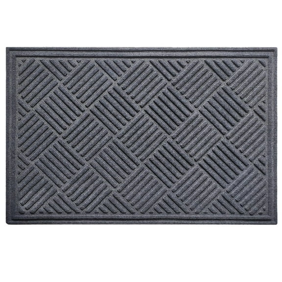 A1HC Indoor Outdoor Mat, Front and Back Entrance Welcome Mats, Large Front Door Patio Mats 24x36 Inches, Non-Slip Easy Clean Entrance Washable Large Size Doormats, Dark Grey