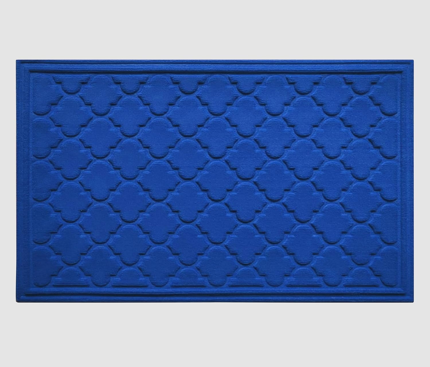 Blue Rubber Weatherproof Slip-Resistant Outdoor Doormat 24x36 Inches