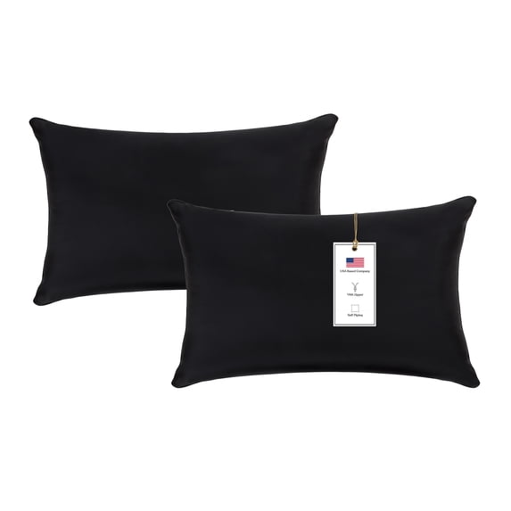 A1HC Outdoor Waterproof Pillow Covers 12x20 Inch, Pack of 2, Onyx – Luxurious Decorative Throw Pillow Covers for Garden, Sofa & Chairs