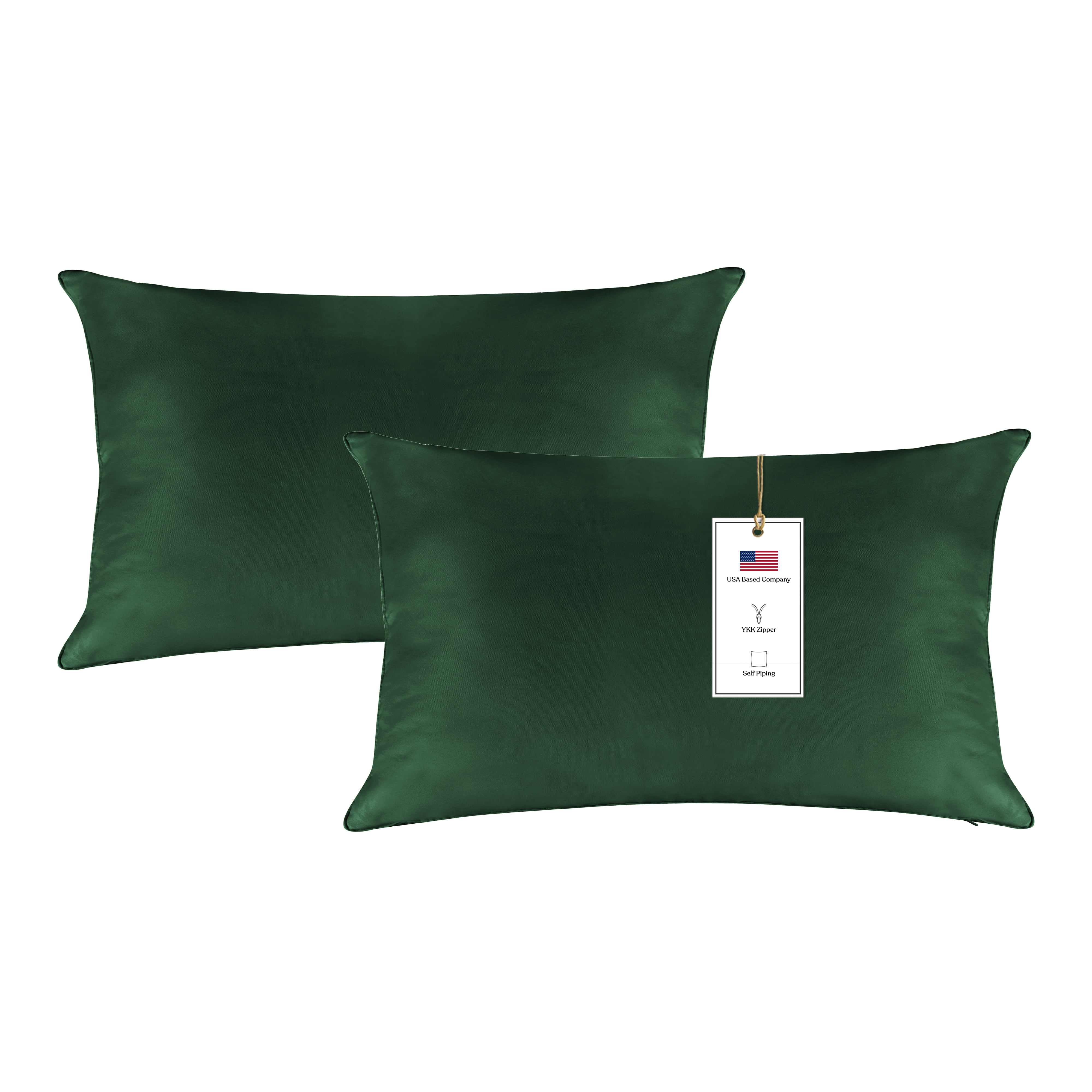 A1HC Outdoor Waterproof Pillow Covers 12x20 Inch, Pack of 2, Timber Green – Luxurious Decorative Throw Pillow Covers for Garden, Sofa & Chairs