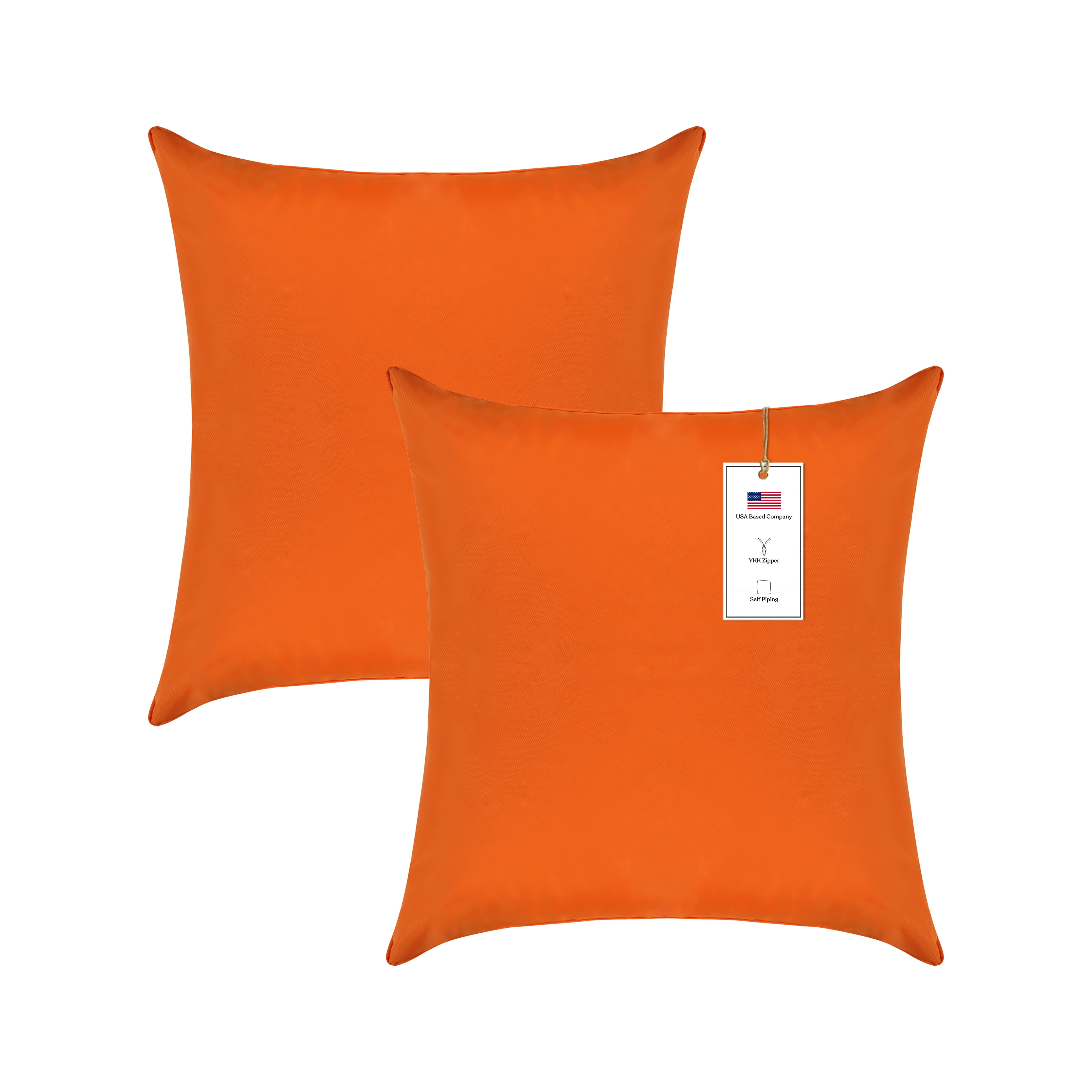 A1HC Outdoor Waterproof Pillow Covers 18x18 Inch, Pack of 2, Burning Orange – Luxurious Decorative Throw Pillow Covers for Garden, Sofa & Chairs
